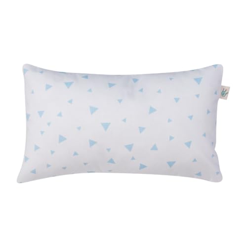 JYOKO Kids Kissen für Kleinkinder, Kissen mit waschbarem Bezug, Bezug aus 100% Baumwolle (Blue Sparkles, rechteckiges Kissen, 32 x 20 cm) von JYOKO