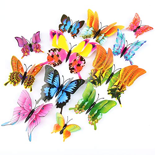JYPHM 24 Stück 3D Schmetterlinge Deko Abnehmbare Dekoration Wandtattoo Butterfly Wandsticker Schmetterling Wandaufkleber Heimdeko Kinderzimmer Schlafzimmer Deko Bunt JYPHM 24 Stück 3D Schmetterlinge Deko Abnehmbare Dekoration Wandtattoo Butterfly Wandsticker Schmetterling Wandaufkleber Heimdeko Kinderzimmer Schlafzimmer Deko Bunt von JYPHM