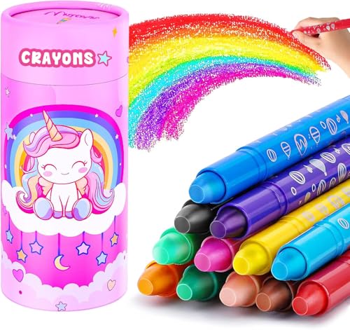 JYPS Einhorn Wachsmalstifte ab 1-3 jahr Kleinkinder, 12 Farbige Drehbare Abwaschbare Malstifte mit Stiftehalter, Sichere Malen Malstifte für Baby Malkunst, Einhorn Geschenke für 3-7 Mädche JYPS Einhorn Wachsmalstifte ab 1-3 jahr Kleinkinder, 12 Farbige Drehbare Abwaschbare Malstifte mit Stiftehalter, Sichere Malen Malstifte für Baby Malkunst, Einhorn Geschenke für 3-7 Mädche von JYPS
