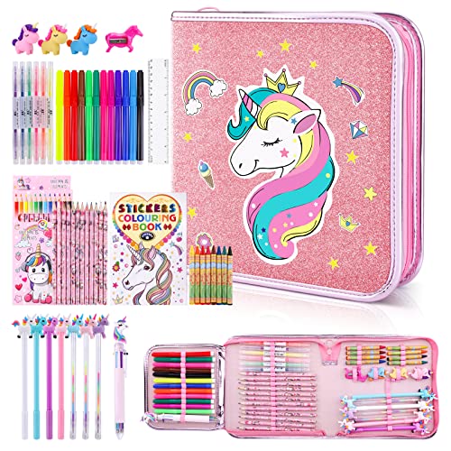 JYPS Malset für Kinder, Einhorn Geschenke für Mädchen 3 4 5 6 7 Jahre, Filzstifte Glitzerstifte Buntstifte Set Mädchen, Spielzeug ab 4-7 Jahre Mädchen, Einhorn Geschenk für Weihnachten JYPS Malset für Kinder, Einhorn Geschenke für Mädchen 3 4 5 6 7 Jahre, Filzstifte Glitzerstifte Buntstifte Set Mädchen, Spielzeug ab 4-7 Jahre Mädchen, Einhorn Geschenk für Weihnachten von JYPS