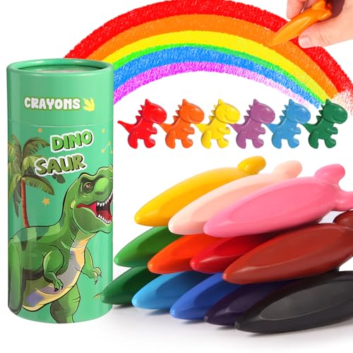 JYPS Wachsmalstifte ab 1-3 jahr Kleinkinder, 18 Farben Ungiftig Sicher Buntstifte Set, 12 Rocket und 8 Dinosaurier Malstifte mit Stiftehalter, Abwaschbare Malen Malkunst Zubehör für Mädche/Jungen JYPS Wachsmalstifte ab 1-3 jahr Kleinkinder, 18 Farben Ungiftig Sicher Buntstifte Set, 12 Rocket und 8 Dinosaurier Malstifte mit Stiftehalter, Abwaschbare Malen Malkunst Zubehör für Mädche/Jungen von JYPS
