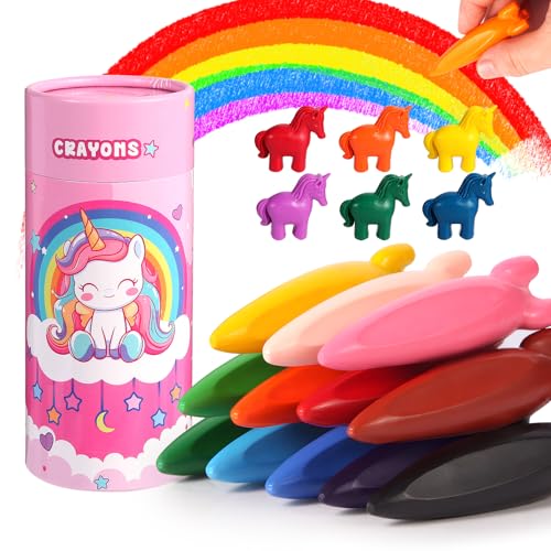 JYPS Wachsmalstifte ab 1-3 jahr Kleinkinder, 18 Farben Ungiftig Sicher Buntstifte Set, 12 Rocket und 8 Einhorn Malstifte mit Stiftehalter, Abwaschbare Malen Malkunst Einhorn Geschenke für 3-7 Mädche JYPS Wachsmalstifte ab 1-3 jahr Kleinkinder, 18 Farben Ungiftig Sicher Buntstifte Set, 12 Rocket und 8 Einhorn Malstifte mit Stiftehalter, Abwaschbare Malen Malkunst Einhorn Geschenke für 3-7 Mädche von JYPS