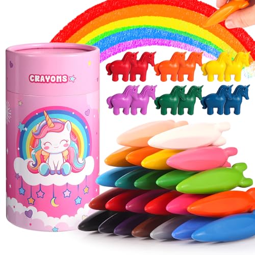 JYPS Wachsmalstifte für Kleinkinder, 36 Ungiftig Sicher Buntstifte Set für 2-6 Kinder, Abwaschbare Malstifte mit Stifthalter, Kunstzubehör Zeichnung Malerei Malkunst, Einhorn Geschenk für Mädchen JYPS Wachsmalstifte für Kleinkinder, 36 Ungiftig Sicher Buntstifte Set für 2-6 Kinder, Abwaschbare Malstifte mit Stifthalter, Kunstzubehör Zeichnung Malerei Malkunst, Einhorn Geschenk für Mädchen von JYPS