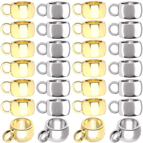 JYvivid 100 Stück Bügel für Schmuckherstellung, Bügelperlen, Schmuckbügel, Abstandshalter Perlen für Schmuckherstellung, Halskette, Armband, Bastelzubehör (Gold, Silber) von JYvivid