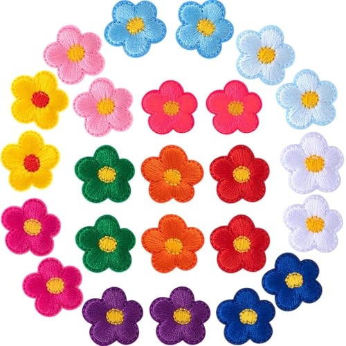 JYvivid 24 Stück Blumen-Aufnäher zum Aufbügeln, 12 Farben, Kirsch-Applikation, bestickte Applikation zum Aufnähen von Kleidung, Taschen, Jacken, Jeans JYvivid 24 Stück Blumen-Aufnäher zum Aufbügeln, 12 Farben, Kirsch-Applikation, bestickte Applikation zum Aufnähen von Kleidung, Taschen, Jacken, Jeans von JYvivid