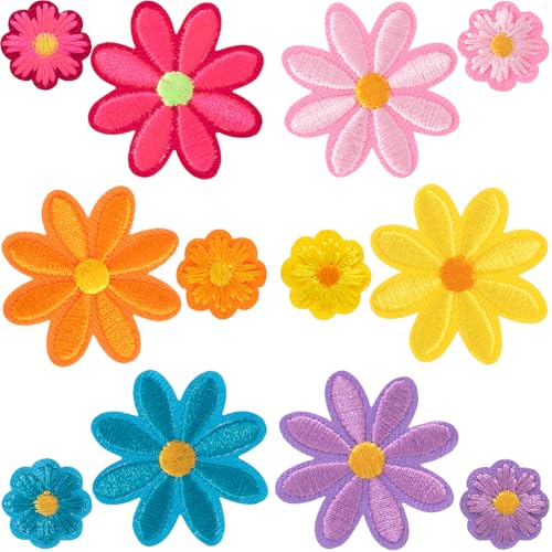 JYvivid Blumen-Aufnäher zum Aufbügeln, Gänseblümchen-Applikation, bestickte Applikation zum Aufnähen für Kleidung, Taschen, Jacken, Jeans, 12 Stück JYvivid Blumen-Aufnäher zum Aufbügeln, Gänseblümchen-Applikation, bestickte Applikation zum Aufnähen für Kleidung, Taschen, Jacken, Jeans, 12 Stück von JYvivid