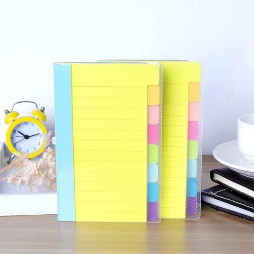 JZ 2er-Pack fluoreszierendes 8-farbiges Haftnotiz-Set – 64 Blatt pro Notizblock, selbstklebende Notizblöcke mit Index-Tabs, niedliche Schreibwaren für Tagebuch, Büro und Schule JZ 2er-Pack fluoreszierendes 8-farbiges Haftnotiz-Set – 64 Blatt pro Notizblock, selbstklebende Notizblöcke mit Index-Tabs, niedliche Schreibwaren für Tagebuch, Büro und Schule von JZ