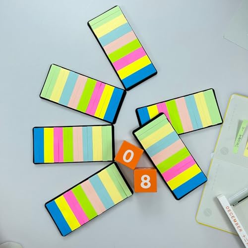 JZ 6 Packungen Klebepads (800 Blatt pro Block) Index-Tabs – ultradünne Lernnotizen, Haftfahnen, lose Haftnotizen für Schulanfang, Bürobedarf und Schreibtisch-Notizblöcke von JZ
