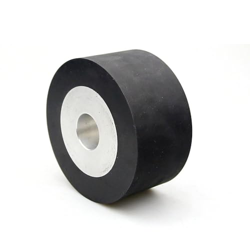 1 Stück 100 x 50 mm massives/gerilltes Gummi-Kontaktrad, 4 x 2 Zoll, Ersatzteil für Bandschleifer, massiver 25 mm Innendurchmesser von JZFDCLF