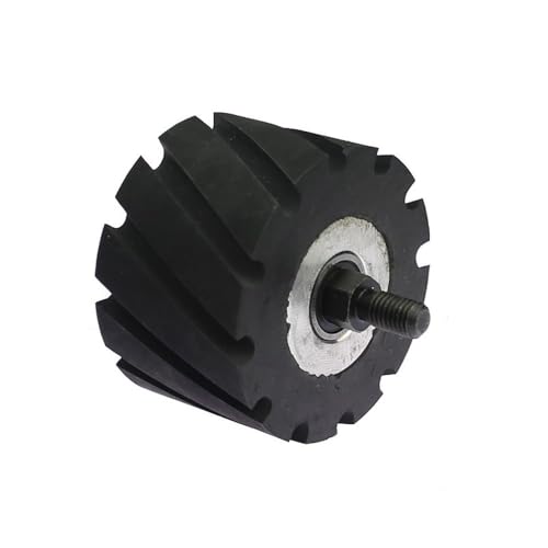 1 Stück OD35/50/80 mm Gummi-Kontaktradrolle mit Welle M10 x 12 mm Schleifschleifmaschine Bandschleiferteil, 80 mm gerillt von JZFDCLF