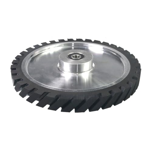 1 Zoll/25 mm Breite, gezacktes, gerilltes Gummi-Kontaktrad, 6 Zoll – 14 Zoll, Bandschleifer-Zubehör, 250 x 25 mm, 6202 installiert 15 von JZFDCLF