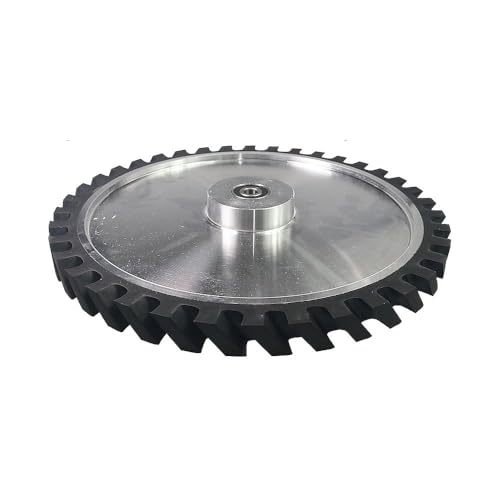 1 Zoll/25 mm Breite, gezacktes, gerilltes Gummi-Kontaktrad, 6 Zoll – 14 Zoll, Bandschleifer-Zubehör, 350 x 25 mm, 6202 installiert, 12,7 von JZFDCLF