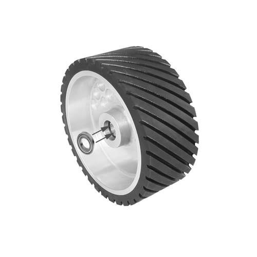 100/150/200/250 x 100 mm, geriffeltes Gummi-Kontaktrad, Ersatzteil für Bandschleifer, dynamisch ausgewuchtet, 200 x 100 mm, Innendurchmesser 28 mm von JZFDCLF