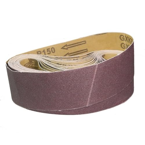 150 mm 6 x 2 Zoll 6 x 1 Zoll Gummi-Fliehkraftrad-Bandschleifer-Schleifhülsen 473 x 50 mm, P150 x 10 Stück 150 mm 6 x 2 Zoll 6 x 1 Zoll Gummi-Fliehkraftrad-Bandschleifer-Schleifhülsen 473 x 50 mm, P150 x 10 Stück von JZFDCLF