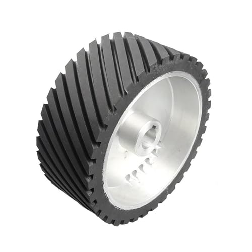 200/250/300 x 100 mm geriffelte Gummi-Kontaktpolierscheibe, Bandschleifer, Schleif- und Polierscheibe, dynamisch ausgewuchtet, 300 x 100 mm, 6202 installiert 12,7 von JZFDCLF