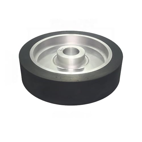 200 x 50 mm glattes Gummi-Kontaktrad, 8 x 2 Zoll, Zubehör für Schleifbandschleifer, ID 32 mm von JZFDCLF