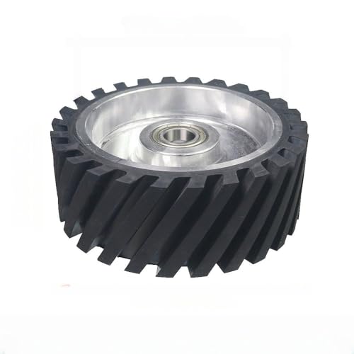 200 x 75 mm gezacktes Gummi-Kontaktrad, dynamisch ausgewuchtetes Bandschleifer-Rückständer-Umlenkrad, 6005 installiert 25, mittel 70 A von JZFDCLF