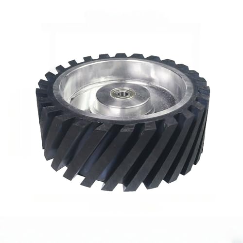 200 x 75 mm gezacktes Gummi-Kontaktrad, dynamisch ausgewuchtetes Bandschleifer-Rückständer-Umlenkrad, 6201 installiert 12, Mittel 70A 200 x 75 mm gezacktes Gummi-Kontaktrad, dynamisch ausgewuchtetes Bandschleifer-Rückständer-Umlenkrad, 6201 installiert 12, Mittel 70A von JZFDCLF