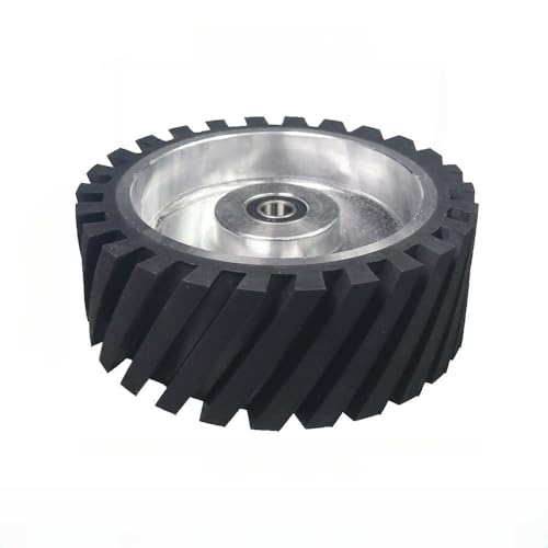 200 x 75 mm gezacktes Gummi-Kontaktrad, dynamisch ausgewuchtetes Bandschleifer-Rückständer-Umlenkrad, 6202 installiert 15,875, hart 90A 200 x 75 mm gezacktes Gummi-Kontaktrad, dynamisch ausgewuchtetes Bandschleifer-Rückständer-Umlenkrad, 6202 installiert 15,875, hart 90A von JZFDCLF