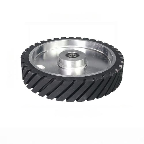 250 x 50 mm gezackte Gummi-Kontaktscheibe, Bandschleifer, Polierscheibe für Schleifbänder, 6202 installiert 12,7, 90A sehr hart von JZFDCLF