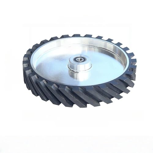 300 x 50 mm geriffeltes Gummi-Kontaktrad, 12 x 2 Zoll, dynamisch ausgewuchtetes Bandschleifteil zum Metallschleifen, 6202 installiert 12,7 von JZFDCLF