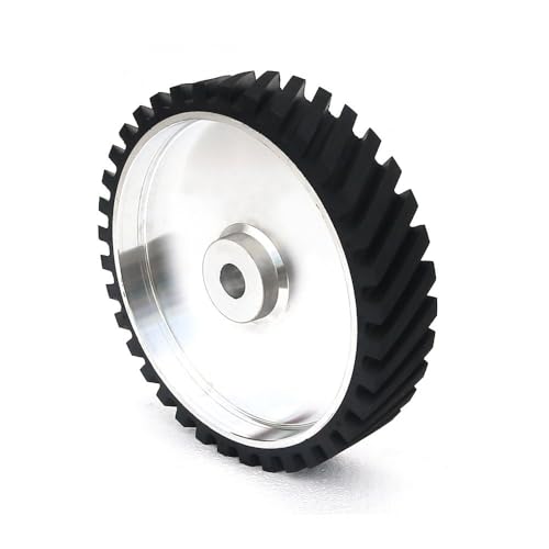 350 x 75 mm/100 mm geriffelte Gummi-Kontaktscheibe, Bandschleifscheibe, dynamisch ausgewuchtet, 350 x 100 mm, 6204 installiert 20 von JZFDCLF