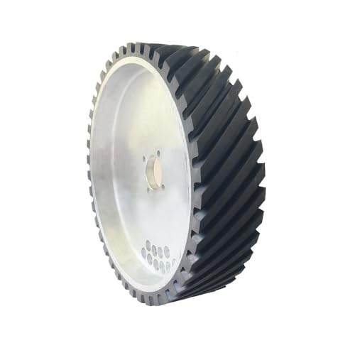 400 x 100 mm Bandschleifer-Kontaktscheibe, gerillte Gummi-Polierscheibe, dynamisch ausgewuchtet, Innendurchmesser 55 mm ohne Nabe von JZFDCLF