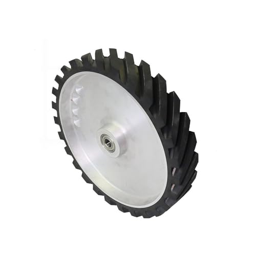 Stück 14 Zoll/12 Zoll/10 Zoll geriffelte Gummi-Radschleifer-Kontaktrad-Bandschleifer-Ersatzteile, 250 x 50 mm, ID 25 mm Stück 14 Zoll/12 Zoll/10 Zoll geriffelte Gummi-Radschleifer-Kontaktrad-Bandschleifer-Ersatzteile, 250 x 50 mm, ID 25 mm von JZFDCLF