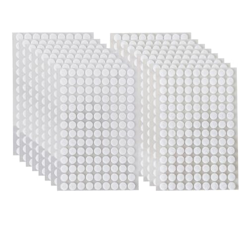 JZGEL 2016 Stück (1008 Paar) 10 mm Durchmesser, selbstklebende Klebepunkte, weiße Nylon-Punkte, runde Klebebänder für Zuhause, Büro und Klassenzimmer von JZGEL