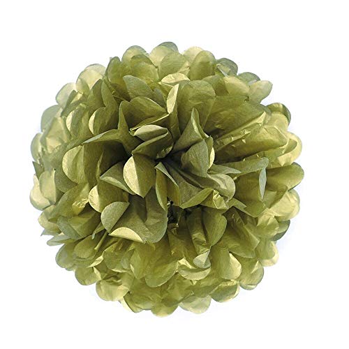 JZK 10 x Pom Pom Pompom Pompon, 25cm Durchmesser, Seidenpapier hängende Blume Dekoration Zubehör für Hochzeit Geburtstag Graduierung Taufe Kinder Party Weihnachten Halloween, Gold JZK 10 x Pom Pom Pompom Pompon, 25cm Durchmesser, Seidenpapier hängende Blume Dekoration Zubehör für Hochzeit Geburtstag Graduierung Taufe Kinder Party Weihnachten Halloween, Gold von JZK