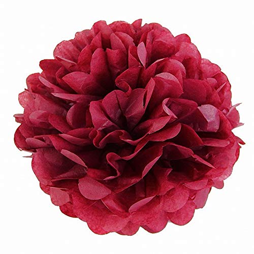 JZK 10 x Rot Pompoms Pompons, 25cm Durchmesser, Seidenpapier blume Dekoration für Wohnzimmer Hochzeit Geburtstag Babyparty Kinder Party Weihnachten Silvester JZK 10 x Rot Pompoms Pompons, 25cm Durchmesser, Seidenpapier blume Dekoration für Wohnzimmer Hochzeit Geburtstag Babyparty Kinder Party Weihnachten Silvester von JZK