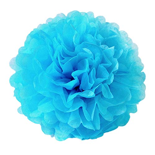 JZK 10 x Pompoms Pompons, 25cm Durchmesser, Seidenpapier blume Dekoration für Wohnzimmer Hochzeit Geburtstag Babyparty Kinder Party Weihnachten Silvester, blau JZK 10 x Pompoms Pompons, 25cm Durchmesser, Seidenpapier blume Dekoration für Wohnzimmer Hochzeit Geburtstag Babyparty Kinder Party Weihnachten Silvester, blau von JZK