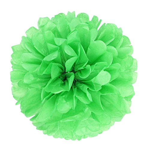 JZK 10 x Pompoms Pompons, 25cm Durchmesser, Seidenpapier blume Dekoration für Wohnzimmer Hochzeit Geburtstag Babyparty Kinder Party Weihnachten Silvester, grün von JZK