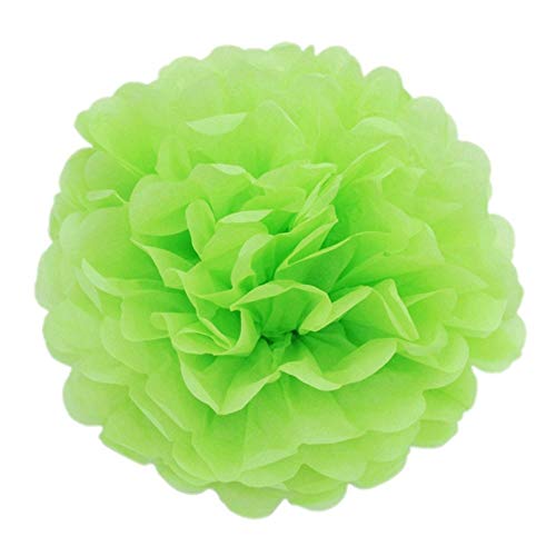 JZK 10 x Hellgrün Pompoms Pompons, 25cm Durchmesser, Seidenpapier Blume Dekoration für Wohnzimmer Hochzeit Geburtstag Babyparty Kinder Party Weihnachten Silvester von JZK