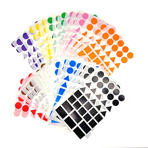 JZK 1080 Stück Formaufkleber – 30 Blatt bunt, rund, quadratisch, dreieckig und rechteckig, selbstklebende Belohnungen für Scrapbooking, Album, Notizbuch, Handwerk, DIY von JZK