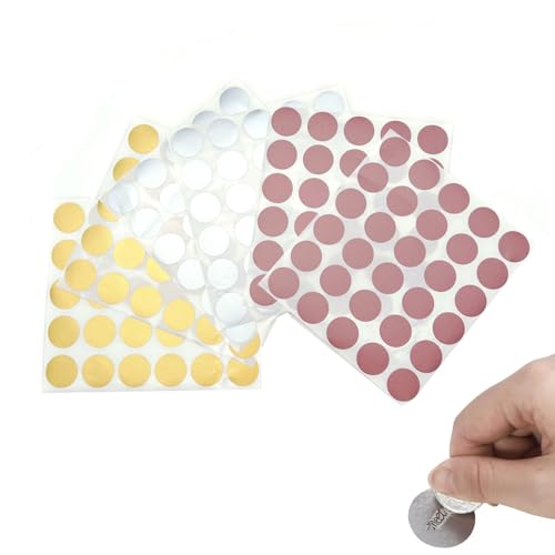 JZK 180 x Rubbel Etiketten Rubbelaufkleber in Gold, Silber und Roségold, 2,5 cm, Rubbeletiketten, runde Rubbelaufkleber für Kinder-Schatzsuche-Spielzubehör von JZK