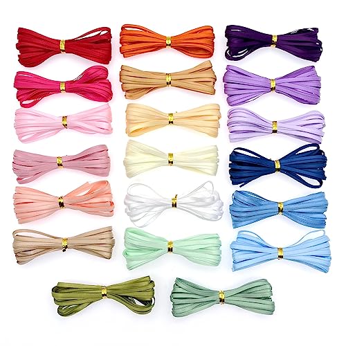 JZK 20 Farben, 3 mm dünnes Stoffband, 5 m Polyester-Satinband für Geschenkverpackungen, Geschenkband, Geschenkband, Seidenband zum Basteln, Hochzeit/Party-Dekoration JZK 20 Farben, 3 mm dünnes Stoffband, 5 m Polyester-Satinband für Geschenkverpackungen, Geschenkband, Geschenkband, Seidenband zum Basteln, Hochzeit/Party-Dekoration von JZK