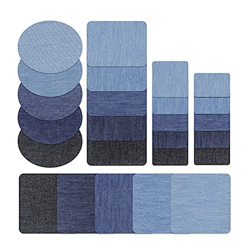 JZK 25 x Bügelflicken Stoffreparaturflicken Jeans Reparaturset für Kleidung T-Shirt Jeans Jeansjacke Schals Taschen Kleidung Handwerk JZK 25 x Bügelflicken Stoffreparaturflicken Jeans Reparaturset für Kleidung T-Shirt Jeans Jeansjacke Schals Taschen Kleidung Handwerk von JZK