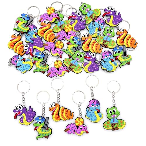 JZK 30 x Cartoon-Schlangen-Schlüsselanhänger für Kindergeburtstagsparty, Geschenktüten für Kinder, Kindergarten-Klassenzimmer-Preise, Glücks-Dip-Preise für Kinder, Jungen, Partytütenfüller JZK 30 x Cartoon-Schlangen-Schlüsselanhänger für Kindergeburtstagsparty, Geschenktüten für Kinder, Kindergarten-Klassenzimmer-Preise, Glücks-Dip-Preise für Kinder, Jungen, Partytütenfüller von JZK