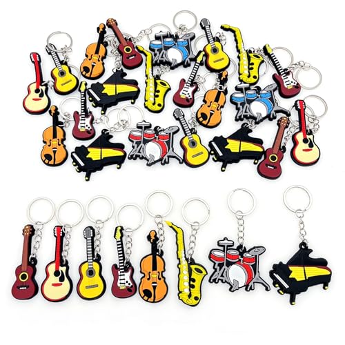 JZK 30x Musikinstrument Schlüsselanhänger für musikalische Gastgeschenke Souvenirs Partydekorationen zum Thema Musik Werbegeschenke, Ukulele E-Gitarre Violine Klavier Saxophon Schlagzeug JZK 30x Musikinstrument Schlüsselanhänger für musikalische Gastgeschenke Souvenirs Partydekorationen zum Thema Musik Werbegeschenke, Ukulele E-Gitarre Violine Klavier Saxophon Schlagzeug von JZK