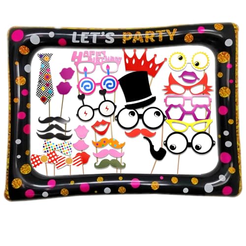 JZK 32x Party Photo Foto Booth Selfie-Requisiten mit großem Fotorahmen, Schnurrbart Krawatte Lippen Hut Brille photobooth Papier für Geburtstags Hochzeits Babyparty Halloween und Taufdekorationen JZK 32x Party Photo Foto Booth Selfie-Requisiten mit großem Fotorahmen, Schnurrbart Krawatte Lippen Hut Brille photobooth Papier für Geburtstags Hochzeits Babyparty Halloween und Taufdekorationen von JZK