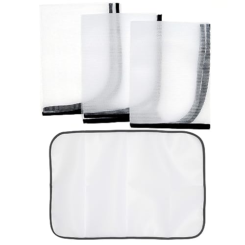 JZK 4 x schützendes Bügelnetz, hitzebeständiges Netz-Bügeltuch, 40 x 60 cm, Bügelschutz für einfaches Bügeln und Schutz für Zuhause und Wäsche von JZK
