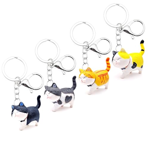 JZK 4 x süße mollige Katze Schlüsselanhänger, 3D Mini Spielzeug Katze mit Schlüsselanhänger, Katze Thema Geburtstag Party Favors Gadget, Kinder Party Bag Füllstoffe Giveaways Dankeschön Geschenk JZK 4 x süße mollige Katze Schlüsselanhänger, 3D Mini Spielzeug Katze mit Schlüsselanhänger, Katze Thema Geburtstag Party Favors Gadget, Kinder Party Bag Füllstoffe Giveaways Dankeschön Geschenk von JZK
