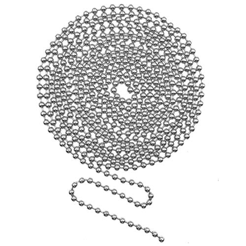 JZK 4.5 mm Durchmesser 6 Meter Perlenkette für die Herstellung von Halskette Schlüsselbund Schmuck, Metall Perlen Blind Pull Chain Verlängerung, Perlenrollenkette von JZK