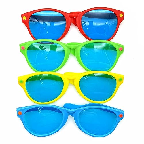 JZK 4x Jumbo Sonnenbrille für Party, Oversize Brille für Fasching, Riesen Spielzeug Sonnenbrille für Photo Booth, Extra Große Scherz Sonnenbrille für Party Kostüm, Große Party Sonnenbrille für von JZK