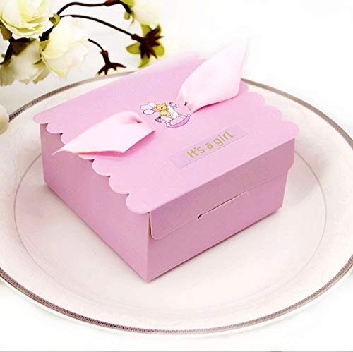 JZK 50 x It's A Girl rosa Geschenkbox, Gastgeschenk Süßigkeiten Schachtel Tischdeko für Mädchen Geburtstag Babyparty Baby Shower Baby Dusche Taufe Kinder Party von JZK