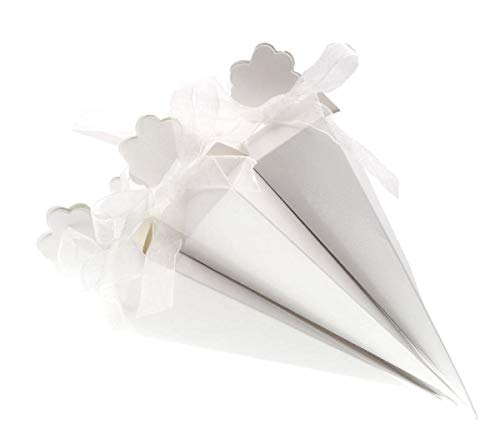 JZK 50 x Weiß langer Dreieckkegel Schachtel Geschenkbox Hochzeit Geschenkbox Favours Box Taufe Kasten Geburtstag Party Kartonagen für Süßigkeiten Bonboniere Bonbons Schokolade Schmuck JZK 50 x Weiß langer Dreieckkegel Schachtel Geschenkbox Hochzeit Geschenkbox Favours Box Taufe Kasten Geburtstag Party Kartonagen für Süßigkeiten Bonboniere Bonbons Schokolade Schmuck von JZK