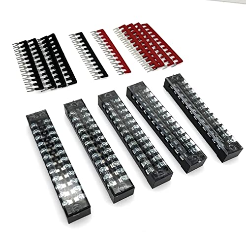 JZK 5x 600V 15A 12-polige zweireihige Schraubbarriere-Klemme und 400V 15A 12-polige vorisolierte Klemmleiste rot schwarz, Modellbahn-Stromverteilung JZK 5x 600V 15A 12-polige zweireihige Schraubbarriere-Klemme und 400V 15A 12-polige vorisolierte Klemmleiste rot schwarz, Modellbahn-Stromverteilung von JZK