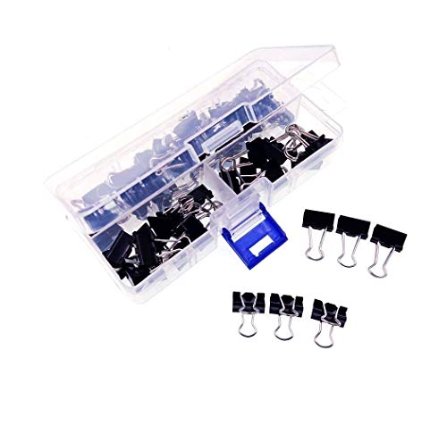 JZK 60x Mini Foldback Clips 15mm Foldbackklammern kleine schwarze Foldback Büroklammern mit Box Papierfaltklammern Metallklammer für Papier, Akten Dokumentenklammer Aktenklammer für Schule Büro JZK 60x Mini Foldback Clips 15mm Foldbackklammern kleine schwarze Foldback Büroklammern mit Box Papierfaltklammern Metallklammer für Papier, Akten Dokumentenklammer Aktenklammer für Schule Büro von JZK