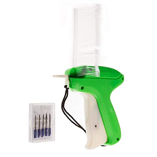 JZK Etikett Pistole Preis Marke Tags Label Tagging Gun Preisschild Heftpistole Etikettierpistole + 5 Ersatznadeln + 1000 Heftfäden (5cm lang), zum Kleidung Socken Hüte Handel Basar von JZK